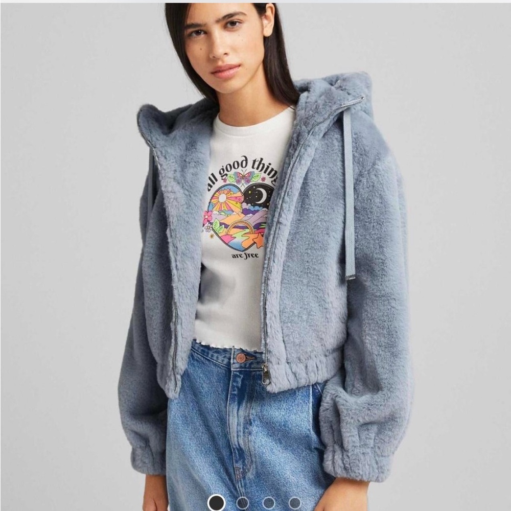 Women's Bershka babay blur Faux Fur Jacket
